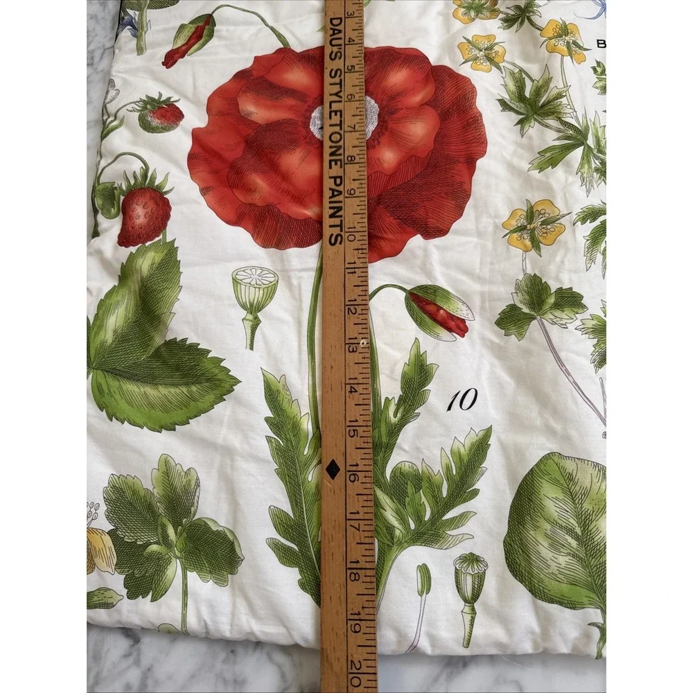 Pottery Barn Poppy Botanical Standard Percale Pillow Sham Reversible Black White